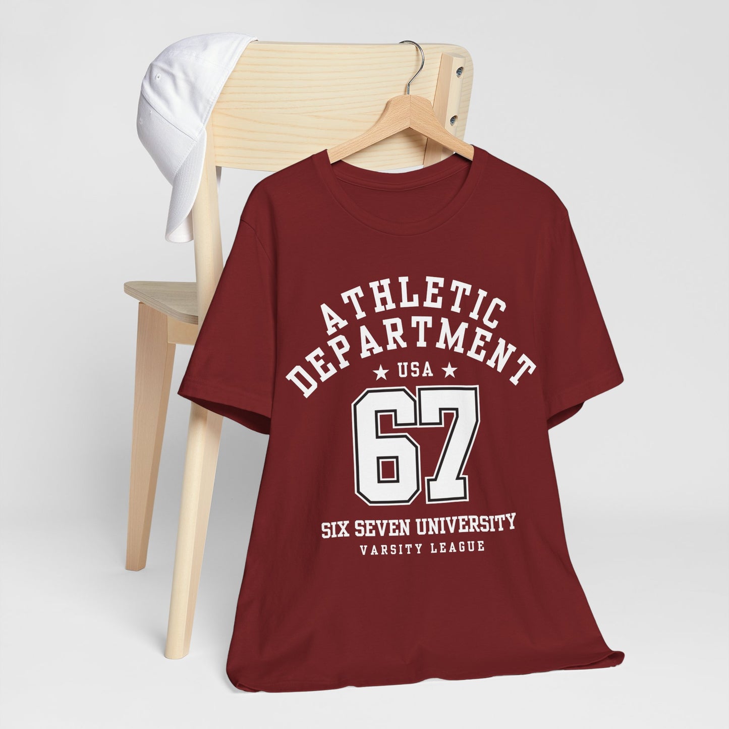 Adult 67 Athletic Department Varsity University Jersey Style (Unisex T-Shirt)