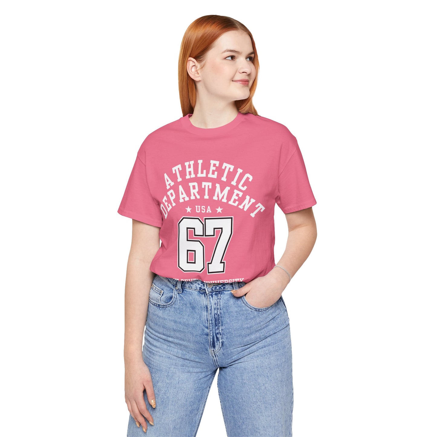 Adult 67 Athletic Department Varsity University Jersey Style (Unisex T-Shirt)