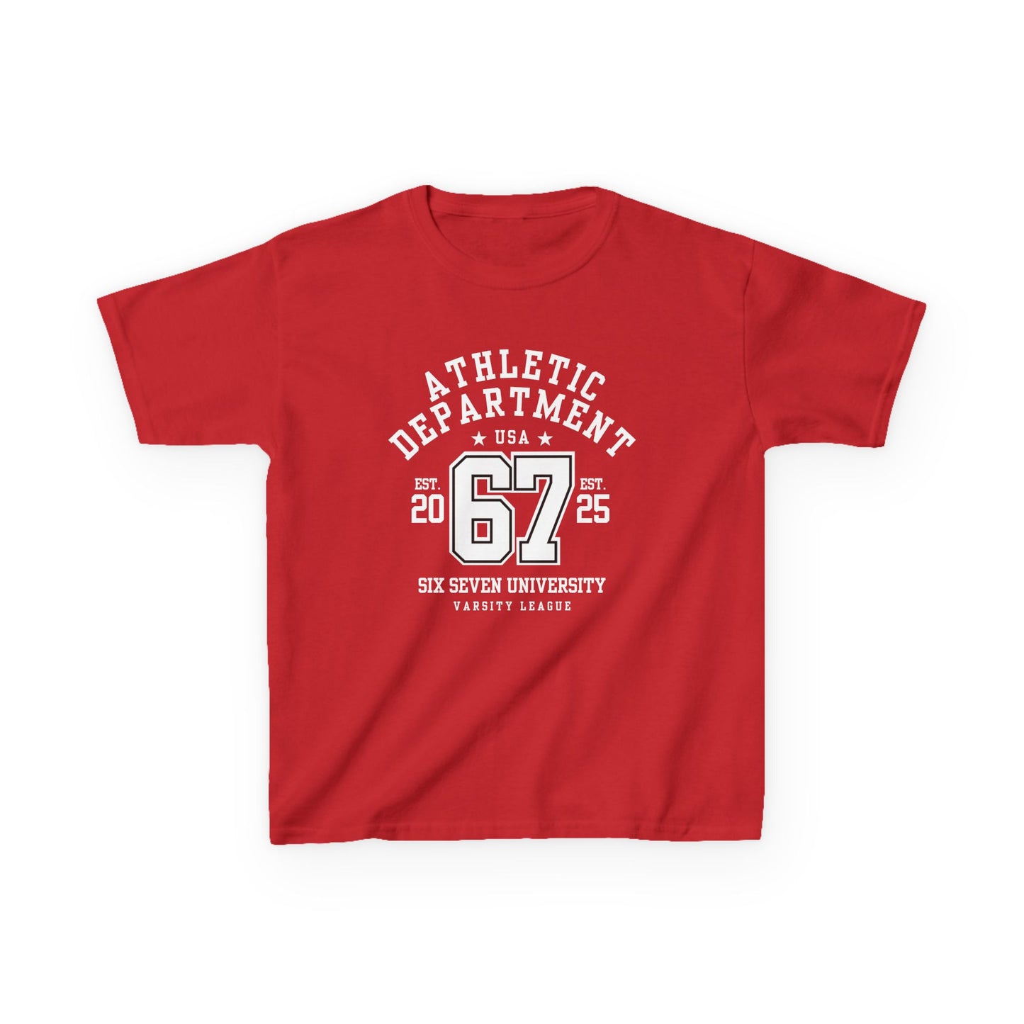 Kids 67 Athletic Department Varsity University Jersey Style (Unisex T-Shirt)