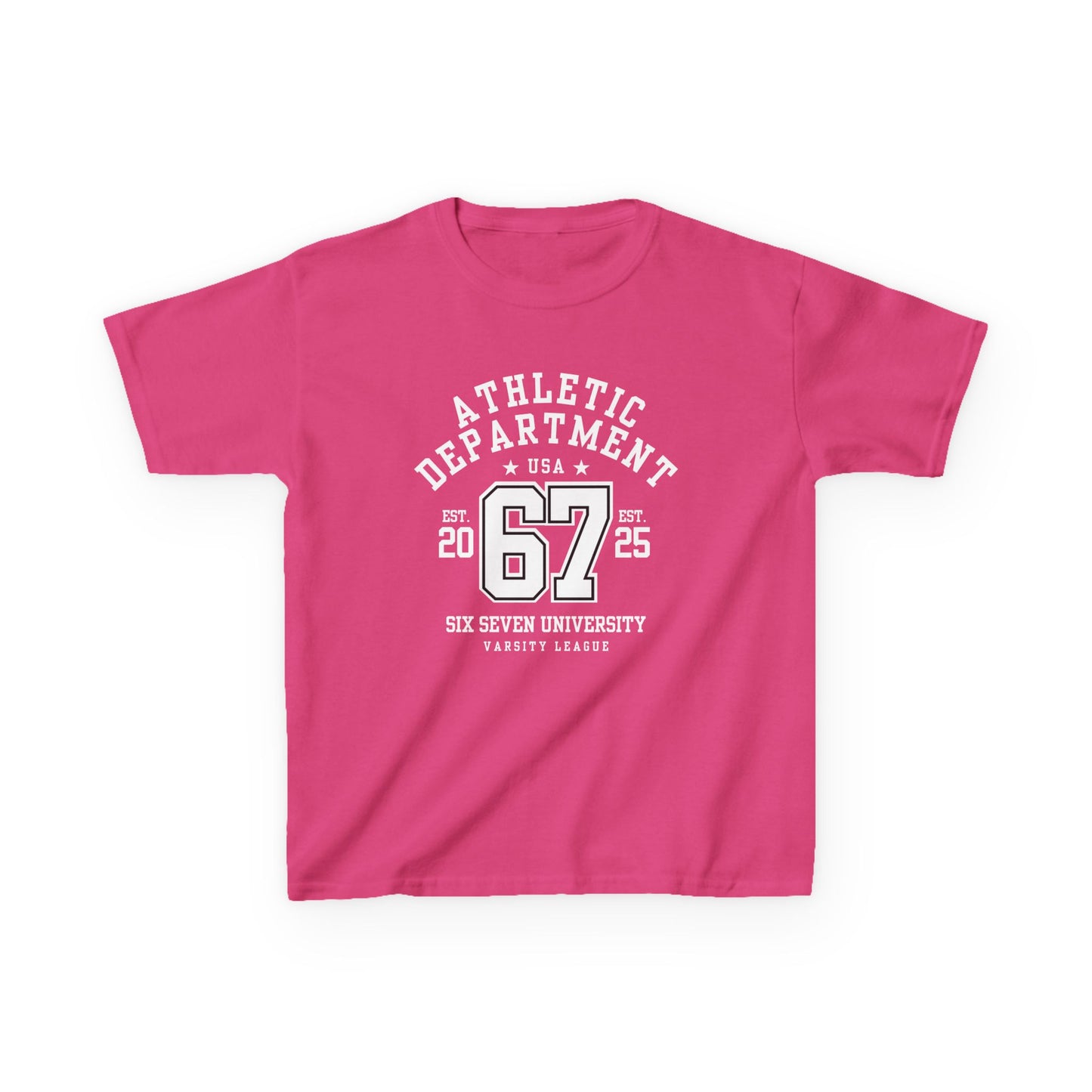 Kids 67 Athletic Department Varsity University Jersey Style (Unisex T-Shirt)