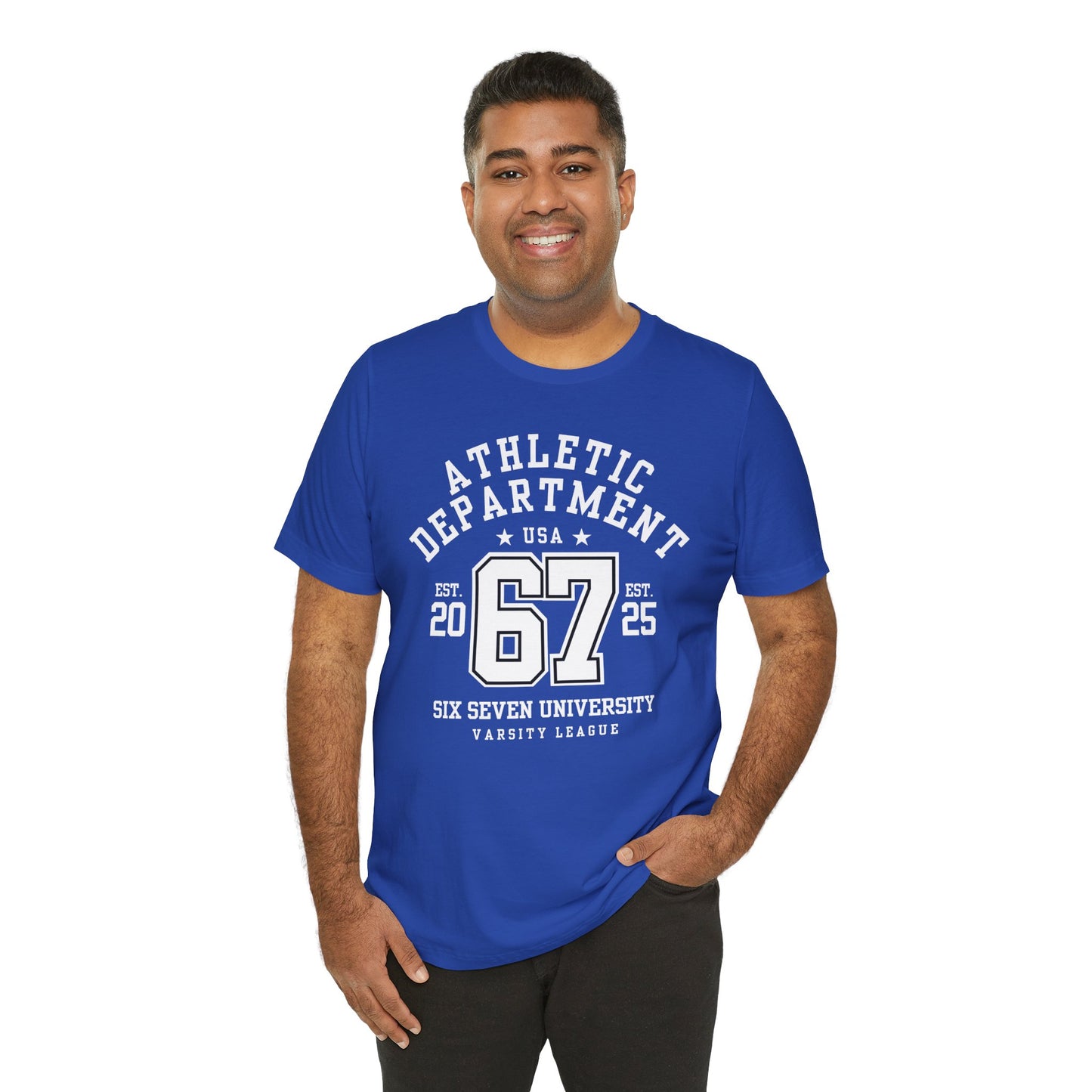 Adult 67 Athletic Department Varsity University Jersey Style (Unisex T-Shirt)