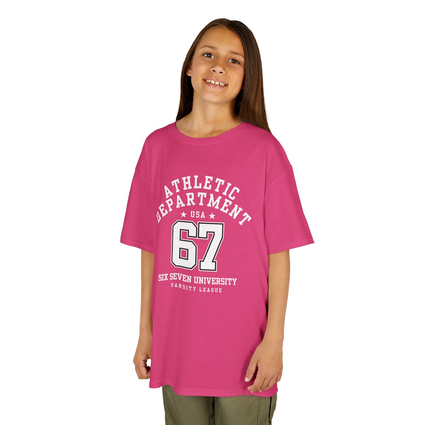 Kids Number 67 Tee — Youth Athletic Jersey-Style Shirt