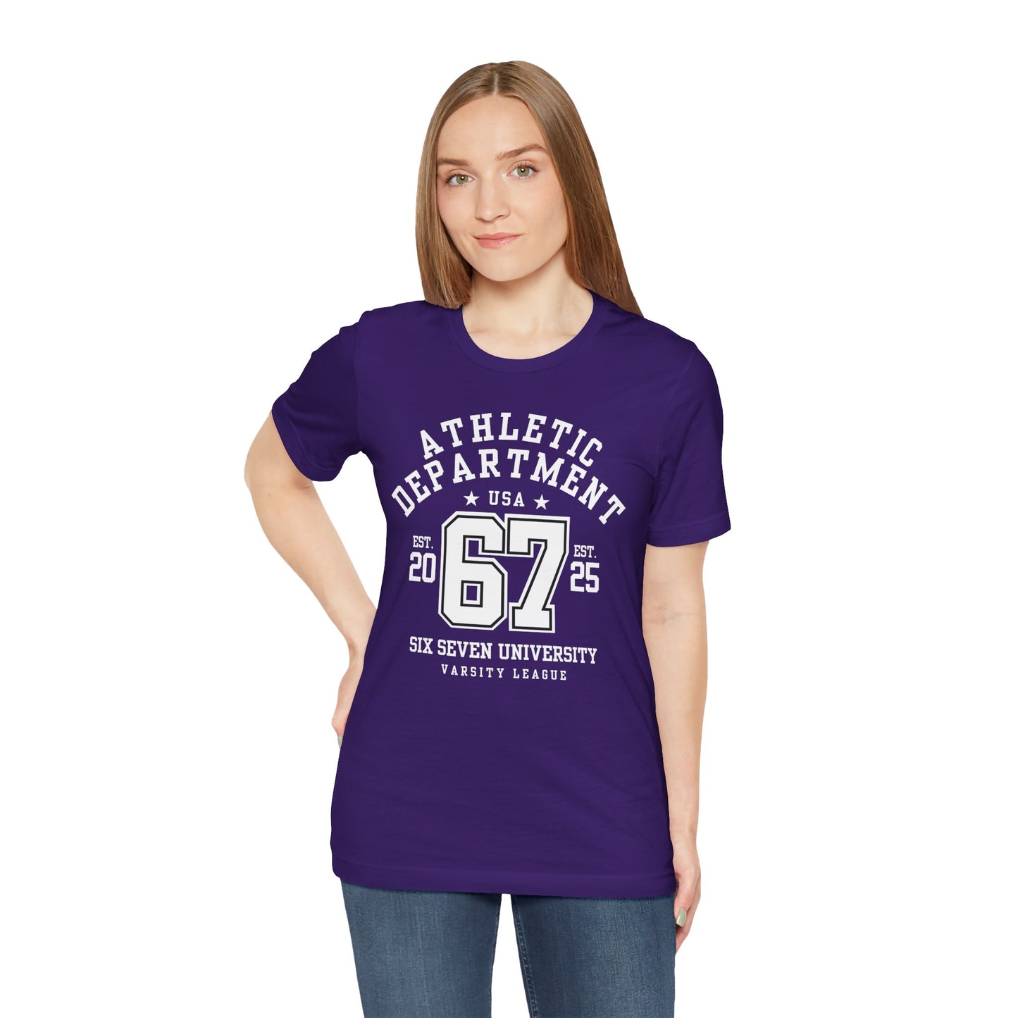 Adult 67 Athletic Department Varsity University Jersey Style (Unisex T-Shirt)